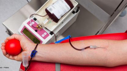 Arm bei Blutspende